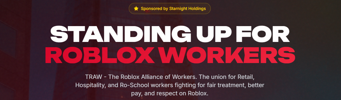 TRAW Becomes First Recognised Roblox Workers Union Backed by Starnight Holdings